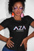 Aza Comics Cyberpunk Glitch Logo Women's Graphic Tee